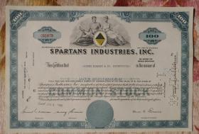 [老股票 美国上市公司]  斯巴达工业公司股票 SPARTANS INDUSTRIES,INC.   C61879