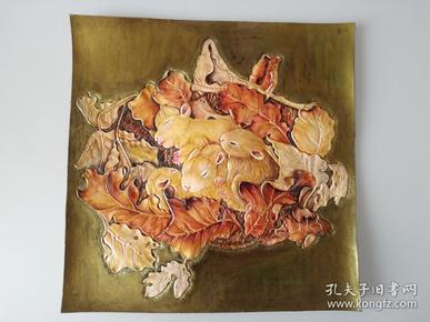 皮雕装饰画（一窝小兔子）