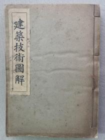 1951年（昭和26年）日本建筑技师 森永达男著《建筑技术图解》线装一册全！详细介绍了日本建筑从设计到建造，以及室内构造等详细过程，并配有插图解释。内收日本大量建筑图，是研究日本建筑的好资料。