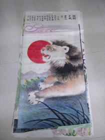 老干部委托地方名家的精品，寓意非常吉祥美好，巨幅.知名167*67无款国画一件纯手绘，汉碑金石味