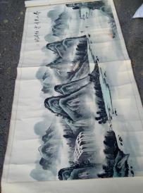 著名山水画家刘一民作品原装裱14平尺保真