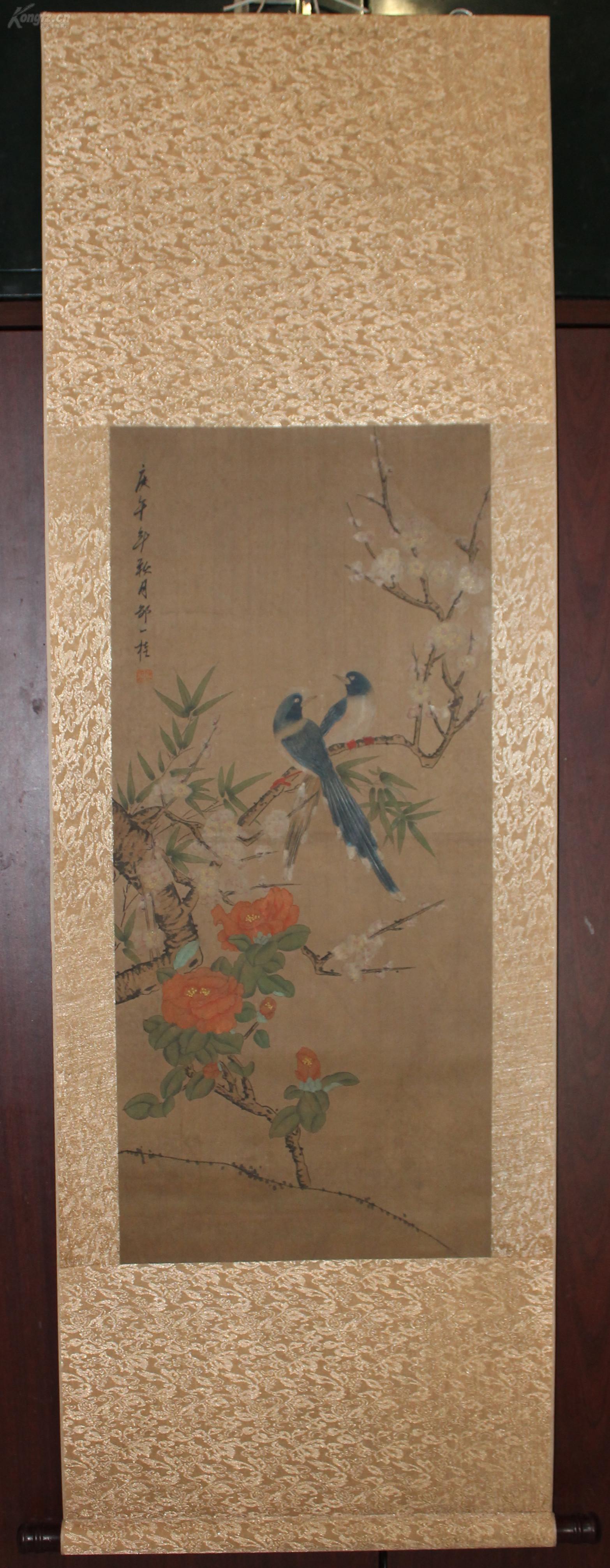 清代著名画家 【邹一桂 】手绘花鸟 已装裱立轴(敬请进店浏览更多拍品