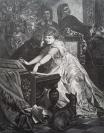 1881年木口木刻版画《“塞维利亚理发师”一幕》41.5×27厘米
