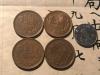 4枚上世纪昭和时期十元铜币，背面为日本皇宫，包真包老