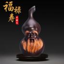 精品收藏 黑檀木 福禄寿 摆件
