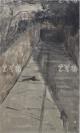 当代著名青年美术家 崔彤 水墨画作品“路”一幅（纸本托片纸裱，约3平尺，钤印：崔彤）HXTX100389
