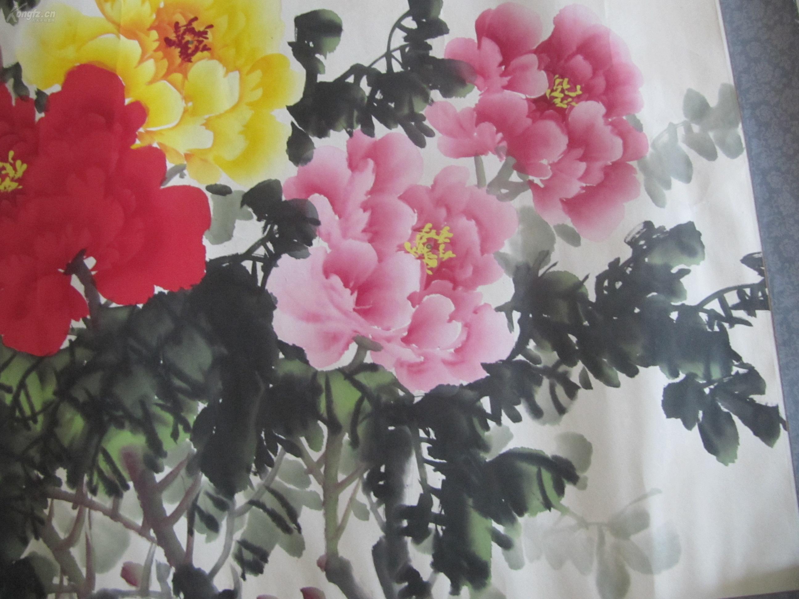 原装裱著名画家王铎作花开富贵国画一幅尺寸16788厘米wb0