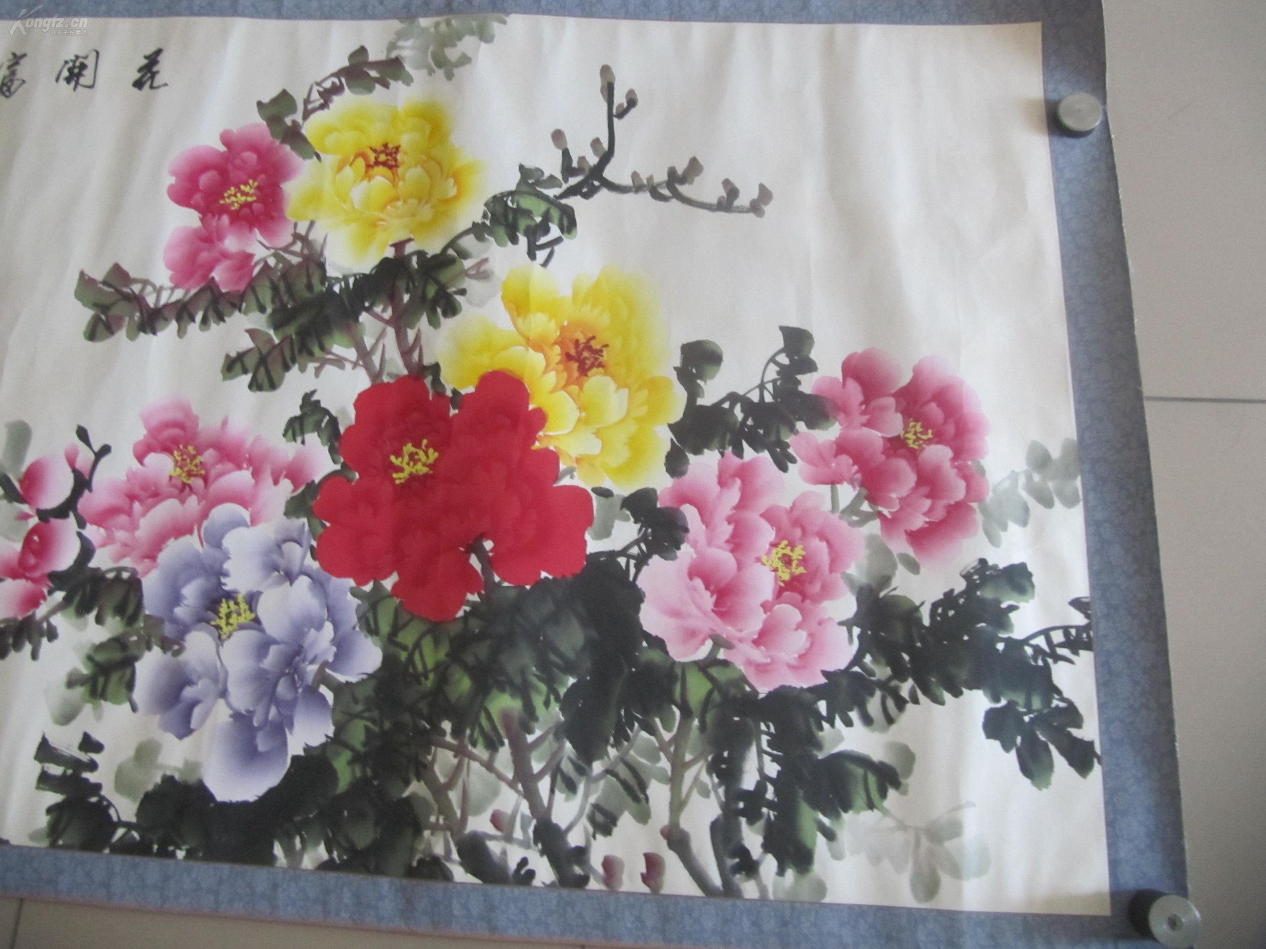 原装裱著名画家王铎作花开富贵国画一幅尺寸16788厘米wb0