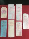 老票证 60-70年代山东省汽车补充客票7枚不同（背面带7种不同的毛主席语录，长条）