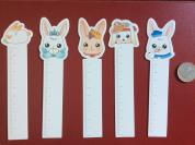 异形卡通书签   《萌兔集中营》（整套5枚，很萌很可爱，带尺子的书签，送给小朋友的礼物！）