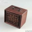 旧时光古玩民间收藏越南花梨木老木雕百福首饰盒实木盒子柜子