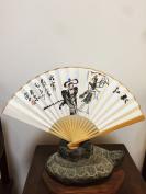 秋江 林泉真迹 赠送精美扇套 八寸折扇【戏曲人物水墨画】