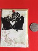 日式不锈钢黑色烤漆金属书签 ——《爱心猫》