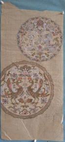 5085民国时期  工艺美术稿    泥金 双狮 双凤图