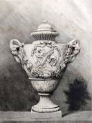 “大英博物馆藏画”“原创版画”1880年法国蚀刻铜版画《白色大理石花瓶-法国著名雕塑家克洛迪昂（Clodion）1782年为凡赛尔宫制作》—法国艺术家“ 尤金·安德烈·商博良(Eugène André Champollion) ” 雕刻 42x29cm 专用水印纸“圣多纳托宫藏” 雕刻版画 原版版画 古董版画 老版画 欧洲版画 西洋版画 收藏装饰