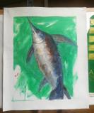 《每周放漏》原创手绘油画动物作品系列之 — 金枪鱼