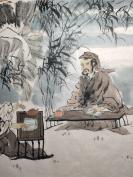 【钟秉炎】成都画院画师，中国书画院四川分院副院长、美术馆馆长，中国泸州老窖金泸州书画院副院长、学术委员会副主任2008年人物画“竹林高士论文图”（约8.3平尺）