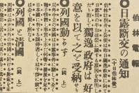 （乙3613）复刻版 史料《东京日日新闻》报纸1张 日露战 日俄战 明治三十七年（1904）三月三十日 旅顺闭塞战 明治三十七（1904）年二月十一日 巴黎电报 日俄战与列国 柏林电报 日俄断交的通知 列国与清国 旅顺冲海战别报 旅顺、大连的日本侨民归还等内容 东京日日新闻社