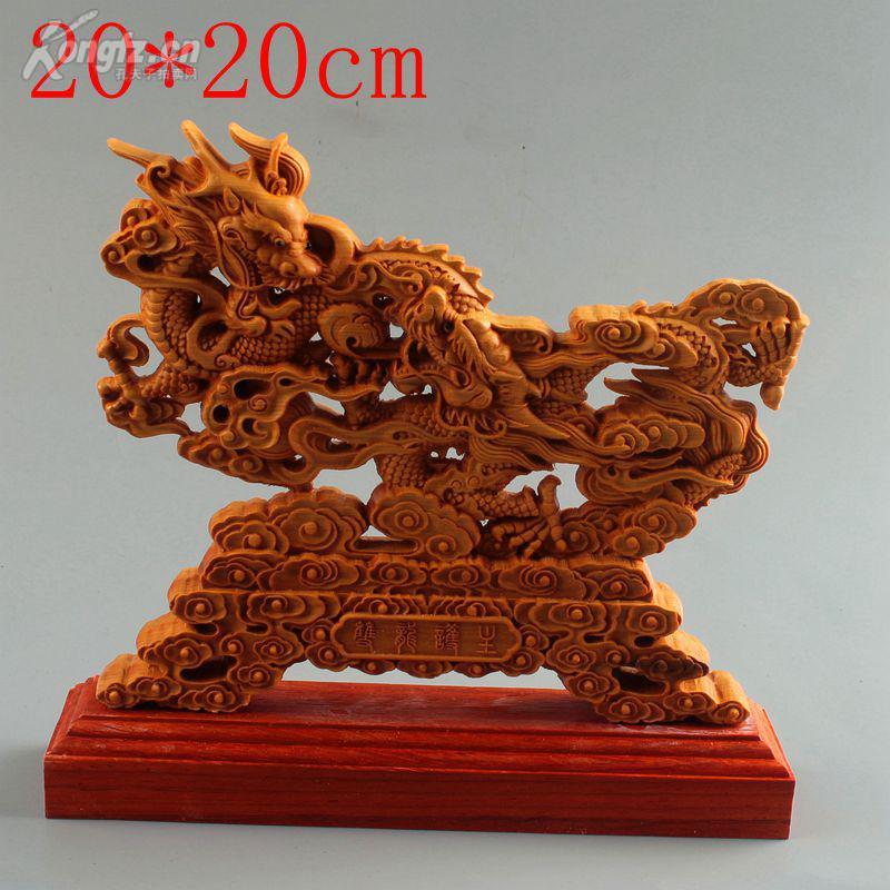 精品崖柏精雕飞龙在天摆件