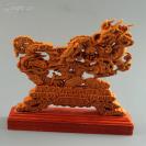 精品崖柏精雕飞龙在天摆件