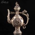 收藏老铜器黄铜龙茶壶摆件