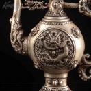 收藏老铜器黄铜龙茶壶摆件