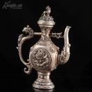 收藏老铜器黄铜龙茶壶摆件