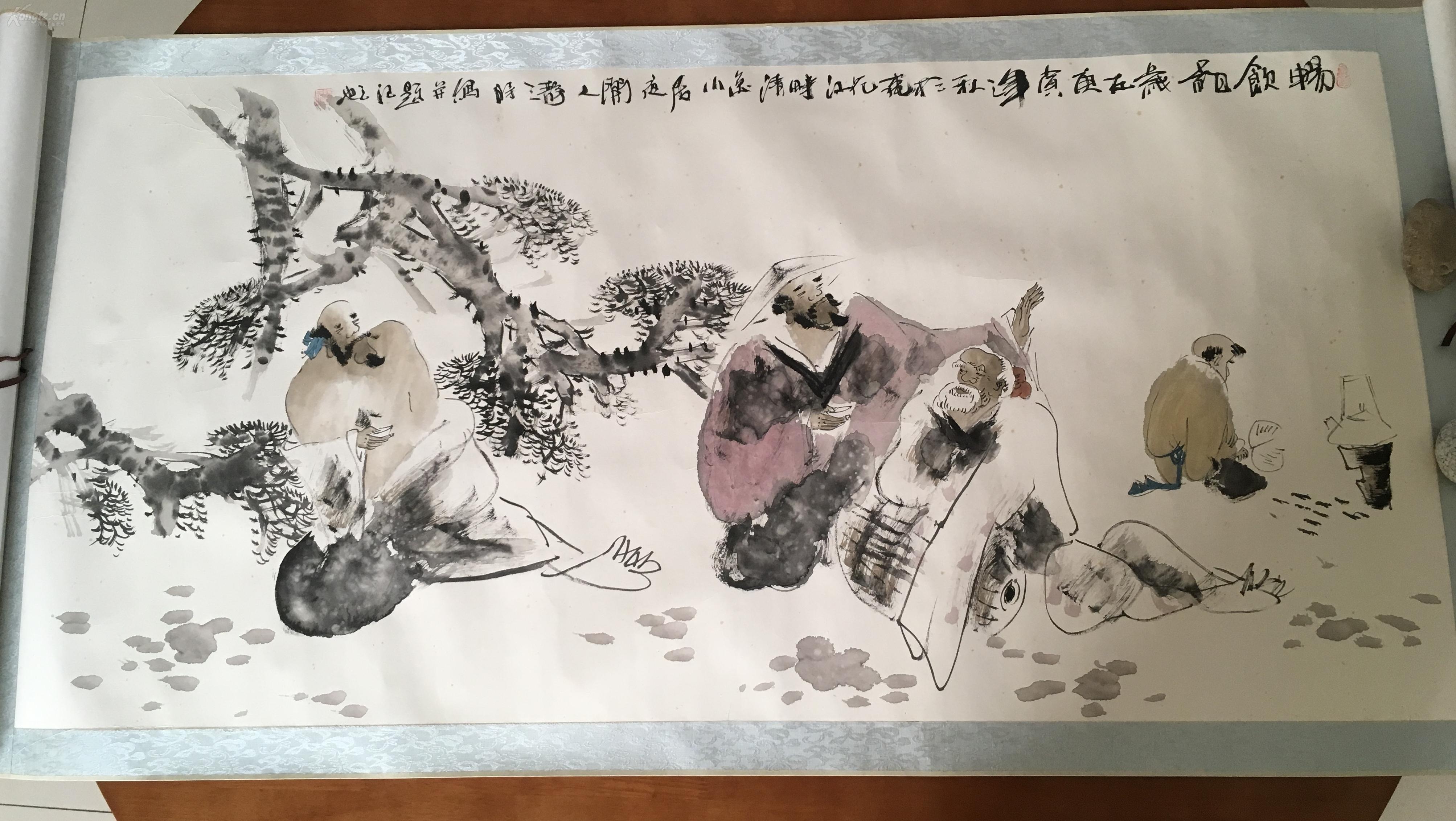 畅饮图一幅（160X75CM)