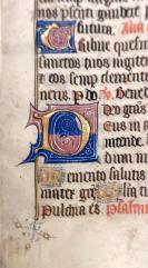 1430左右 中世纪泥金写本《时祷书》一叶，羊皮纸，手写，泥金装饰，18个镶金首字母！金光闪闪，五彩斑斓。