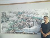 该作品是新北派著名山水画家师恩钊学生赵金恒的作品。作品空灵大气，笔墨生动。