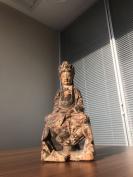 清 木胎观音像 高25cm