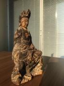 清 木胎观音像 高25cm