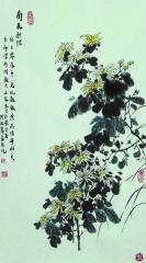 当代青年名家周继业《菊花抒怀图》（带出版物）