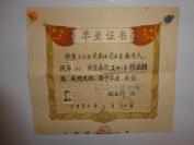 1956年。吉林省实验中学。毕业证书。