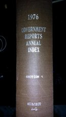 1976  G0VERNMENT  REP0RTS  ANNUAL  INDEX  SECTI0N  1  SUBJE0T  A一L