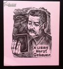 匈牙利木刻藏书票看书的高尔基Maxim Gorky