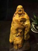 根雕太行柏木雕件（弥勒佛）