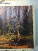 橡树林边翻晒干草 ([俄]希施金 作，年画 宣传画 风景画类)
