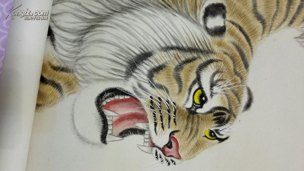 秦敬斌，长江书画院常务理事——工笔下山虎（保真）