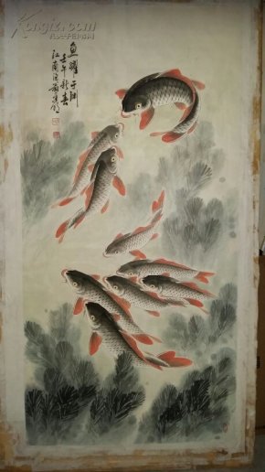 年底大促销安徽著名老画家迟明四尺整张鱼