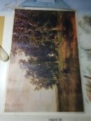 橡树林边翻晒干草 ([俄]希施金 作，年画 宣传画 风景画类)