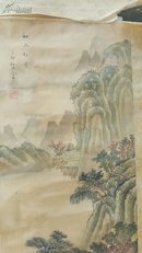 也是老轴绢本，秋山红叶图，不知谁画的