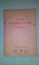 1960年高等学校招生专业介绍