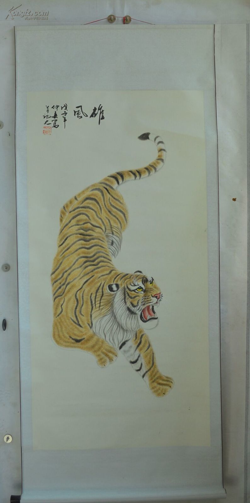 秦敬斌，长江书画院常务理事——工笔下山虎（保真）