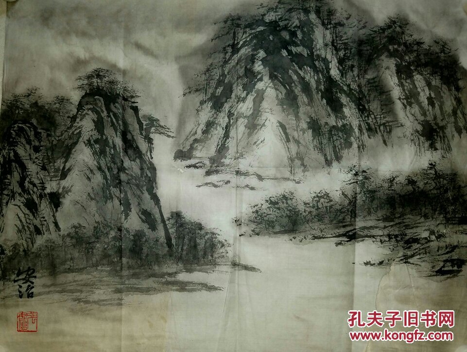 徐悲鸿弟子著名画家《张安治》精美山水作品之四 尺寸45*35厘米