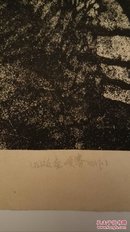 著名画家甘迎祥1962年石版画喷雾原作，双面画