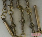 铜器收藏纯黄铜风水摆件精工狮头九节鞭