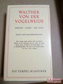 Walther von der Vogelweide / Sprüche Lieder Der Leich (Paul Stapf 编) 《 中世纪德国传奇吟游诗人作品集》 德语原版 硬精