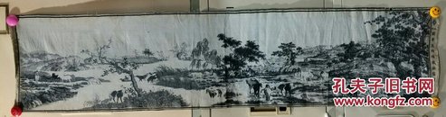 1938年杭州国华美术丝织厂出品郎士宁《百骏图》织锦