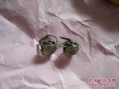 清代镶宝石耳环一对